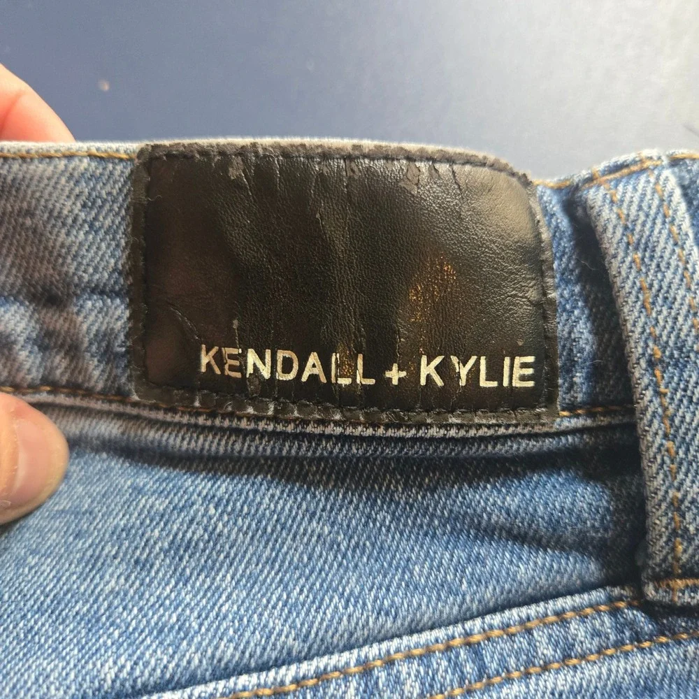 Kendall + Kylie High Rise Skater Jeans Medium Wash Wide Leg Denim Size 3/26